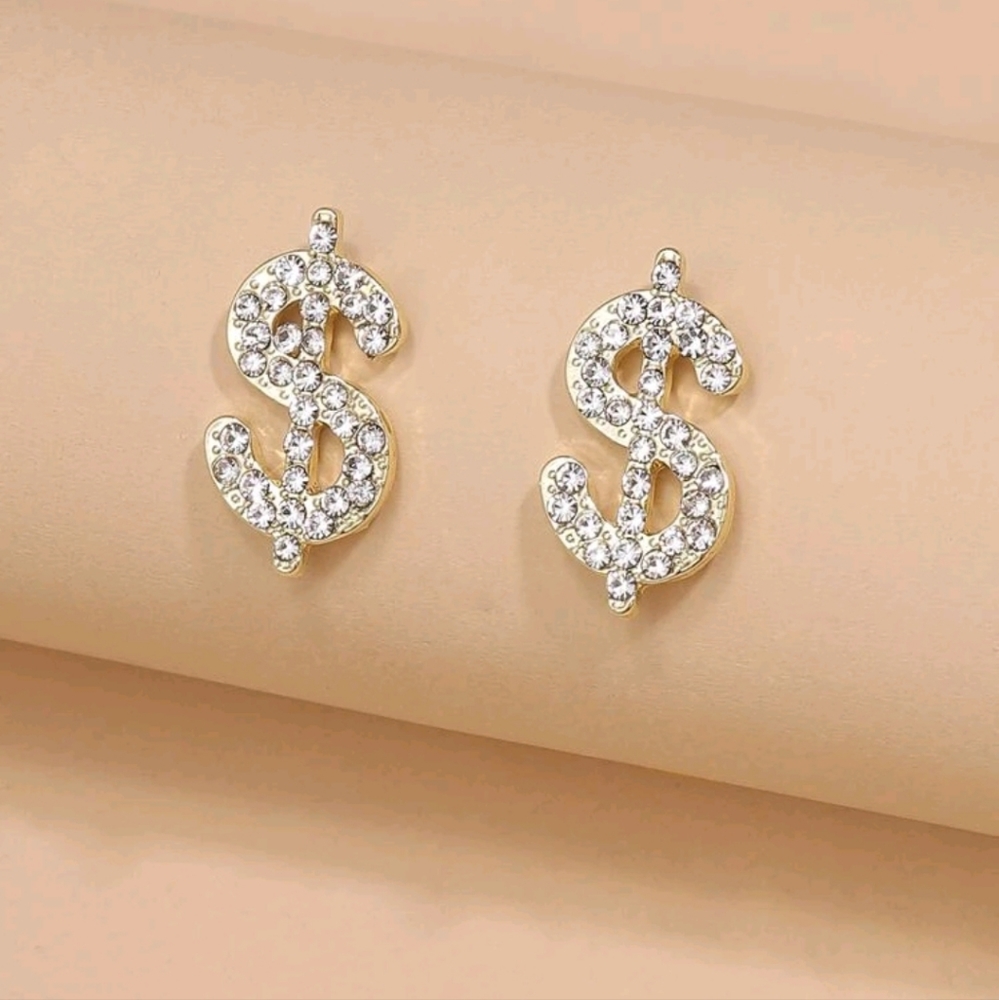 dollar sign earrings